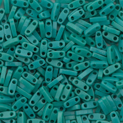 Quarter Tila #146FR MATTE TR. GREEN AB 5x1.2x1.9mm 2-Hole Miyuki Seed Beads