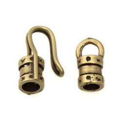 23mm Antique Brass Plated Crimp Hook and Eye Clasp