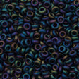 Miyuki 3mm Spacer Beads Opaque Matte Black AB 8g Tube (401FR)