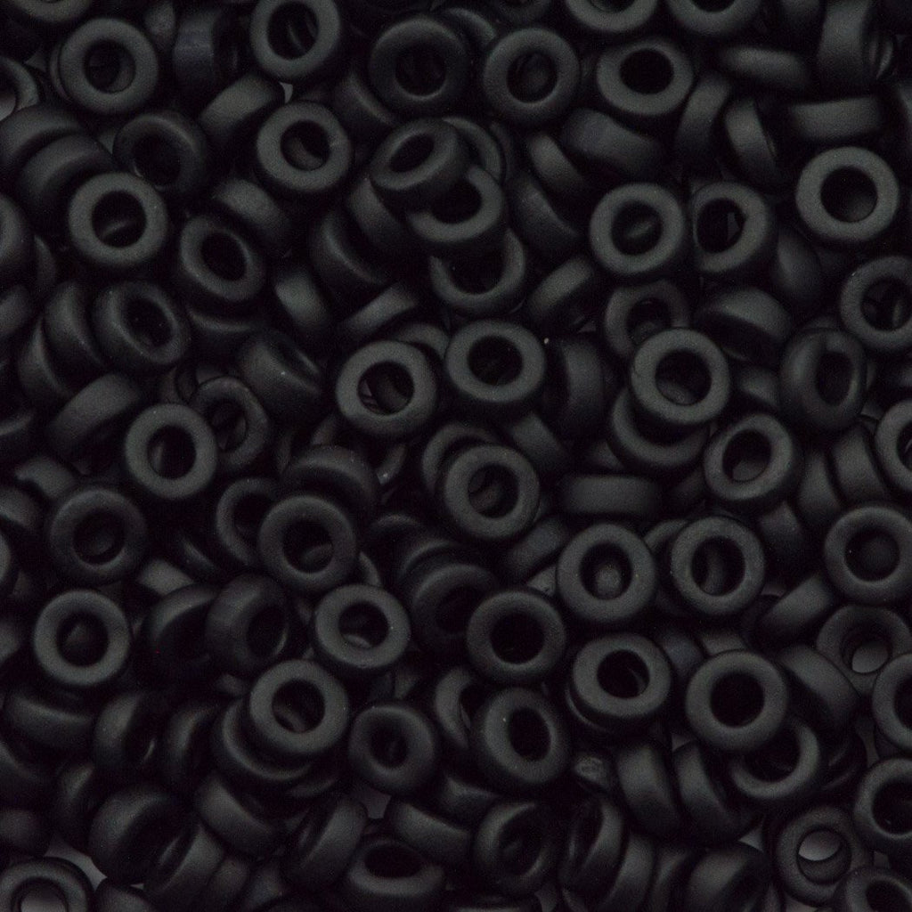 Miyuki 3mm Spacer Beads Opaque Matte Black 8g Tube (401F)