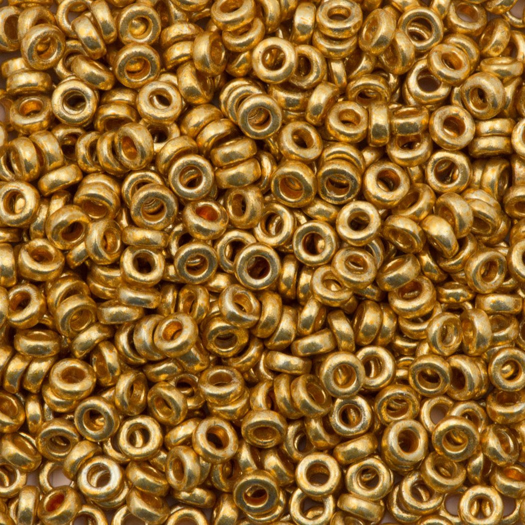 Miyuki 3mm Spacer Beads Duracoat Galvanized Gold 8g Tube (4202)