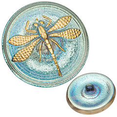 Czech 23mm Transparent Luster AB Dragonfly Glass Button