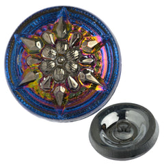 Czech 18mm Cobalt Volcano Star Button