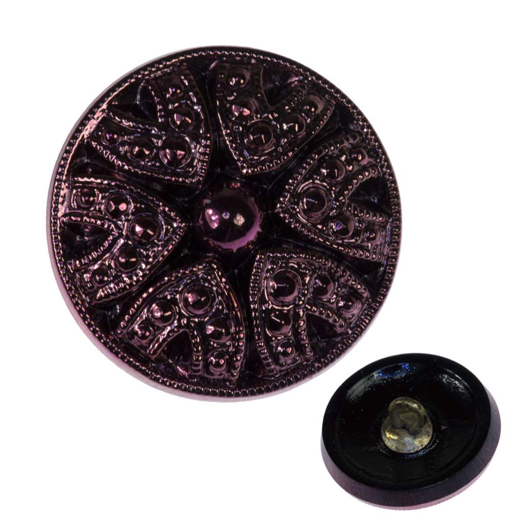 Czech 18mm Serenity Glass Button Rose
