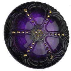 Czech 27mm Purple Wheel Glass Button