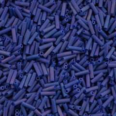 Miyuki 6mm Bugle Bead Opaque Matte Cobalt AB (414FR)