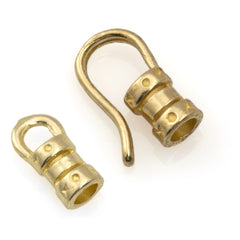 20mm Brass Plated Crimp Hook and Eye Clasp