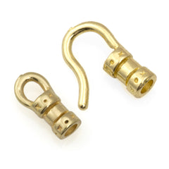 18.5mm Brass Plated Crimp Hook and Eye Clasp