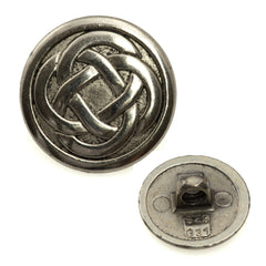 18mm Metal Button Antique Silver Plated Celtic Knot Design