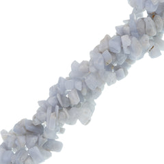 Blue Lace Agate 4-12mm chip beads 34 inch strand