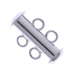 16x4mm Two Strand Silver Plated Tube Clasp
