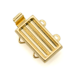 13x7mm Two Strand Delica Gold Plated Clasp