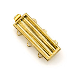 20x7mm Three Strand Delica Gold Plated Clasp