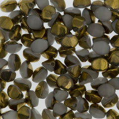 100 Czech Pinch Beads White Amber Gold (02020AG)
