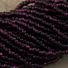 Czech Seed Bead Dark Amethyst Silver Lined 1/2 Hank 11/0 (27080)