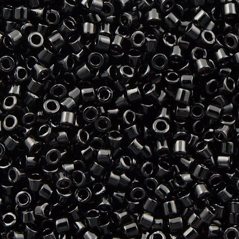 Miyuki Delica Seed Bead 11/0 Glossy Black 2-inch Tube DB10