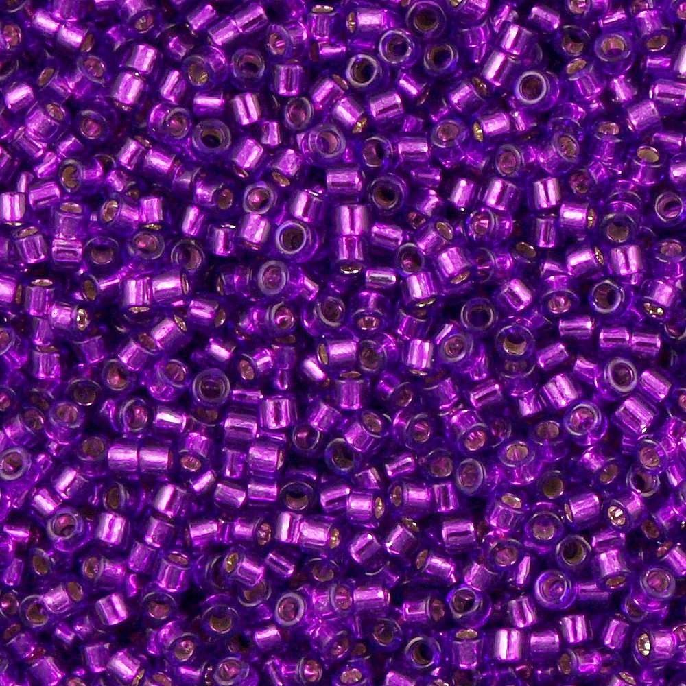 Miyuki Delica Seed Bead 11/0 Dyed Silver Lined Violet 2-inch