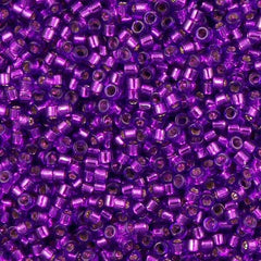 25g Miyuki Delica seed bead 11/0 Dyed Silver Lined Violet DB1345