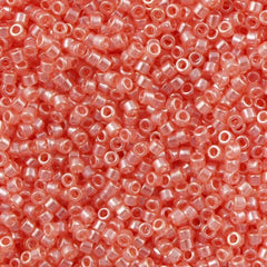 Miyuki Delica Seed Bead 11/0 Crystal Glazed Pink Grapefruit Luster 2-inch Tube DB1481