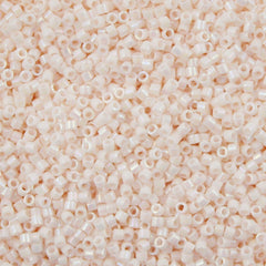 25g Miyuki Delica Seed Bead 11/0 Opaque Glazed Blushed White Luster DB1500