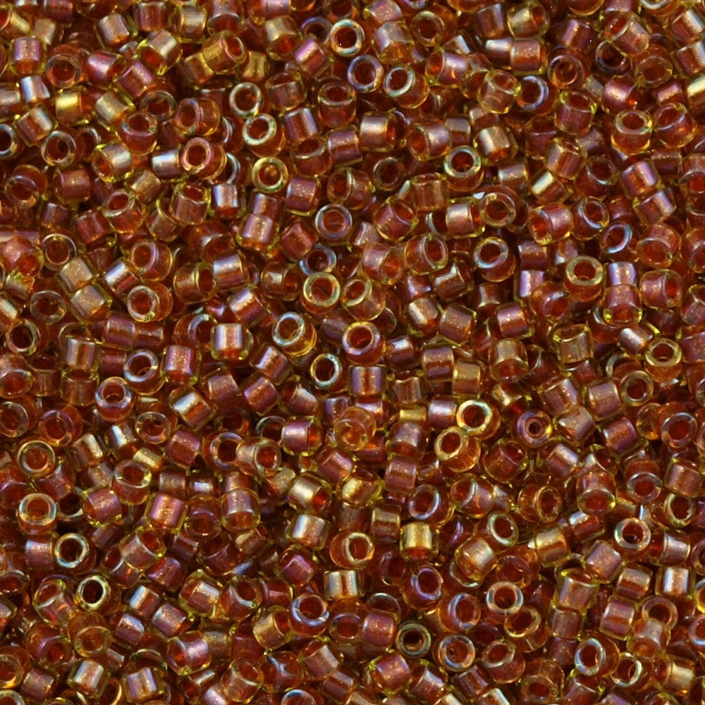 25g Miyuki Delica Seed Bead 11/0 Inside Dyed Color Peridot Auburn DB1735