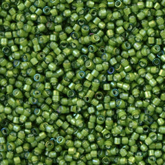 25g Miyuki Delica Seed Bead 11/0 Inside Dyed Color Green Tea White DB1786