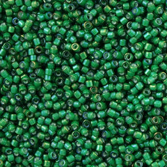 25g Miyuki Delica Seed Bead 11/0 Frog Green Inside Dyed Color White DB1788