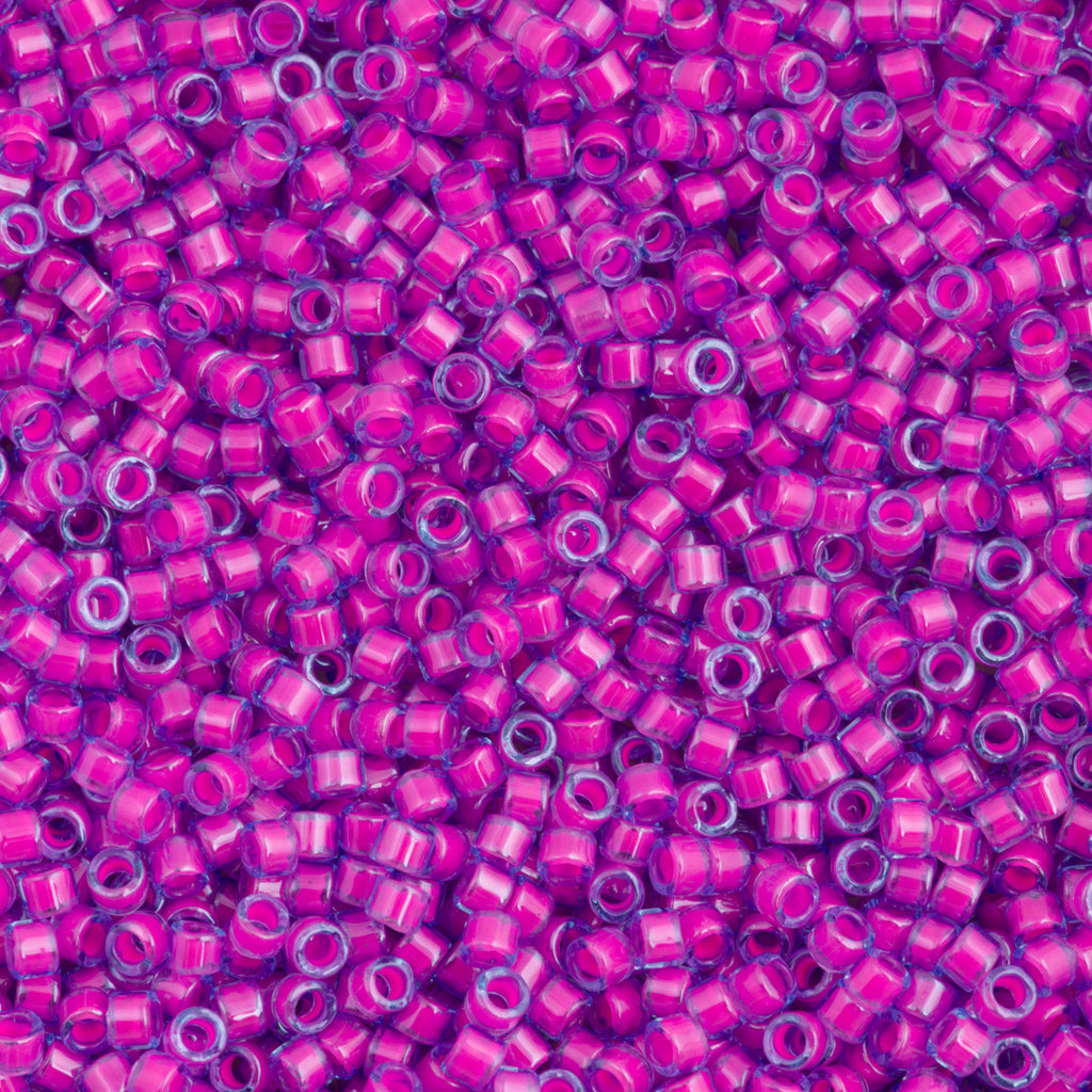 Miyuki Delica Seed Bead 11/0 Luminous Hot Pink 2-inch Tube DB2049