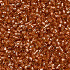 Miyuki Delica Seed Bead 11/0 Duracoat Dyed Silver Lined Rose Copper 7g Tube DB2151