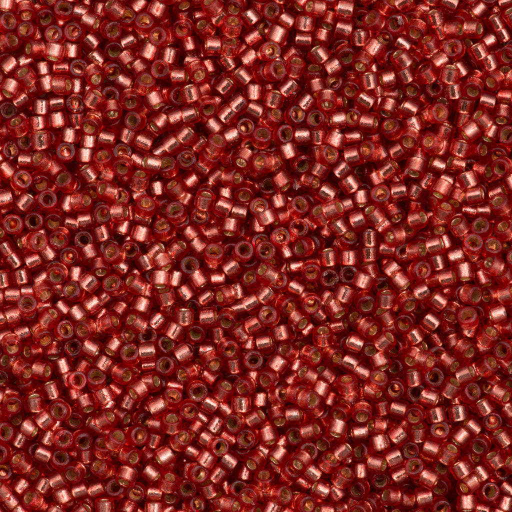Miyuki Delica Seed Bead 11/0 Duracoat Dyed Silver Lined Light Watermelon 2-inch Tube DB2152