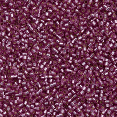 25g Miyuki Delica Seed Bead 11/0 Duracoat Dyed Silver Lined Orchid DB2156