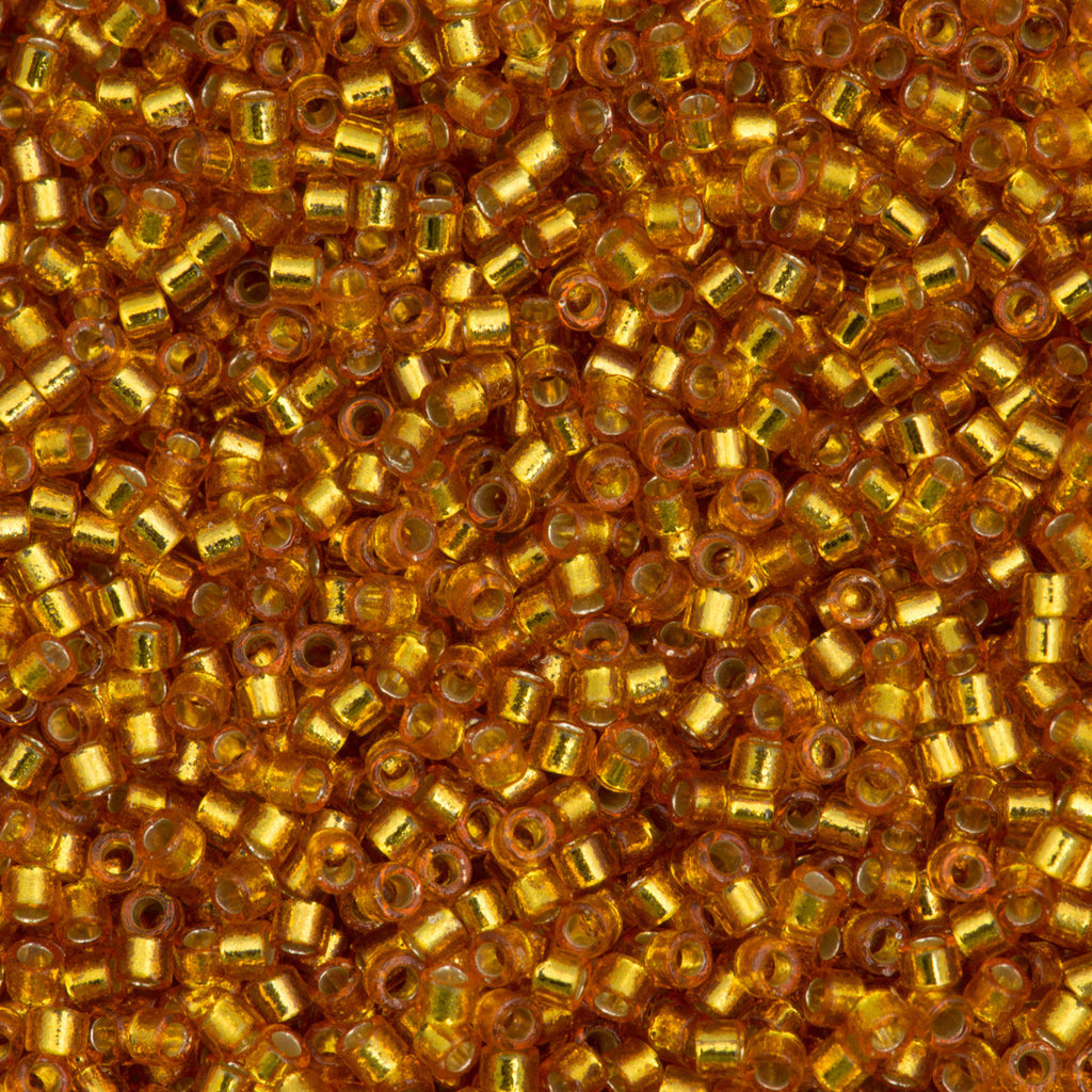 Miyuki Delica Seed Bead 11/0 Duracoat Dyed Silver Lined Yellow Gold 2-inch Tube DB2157