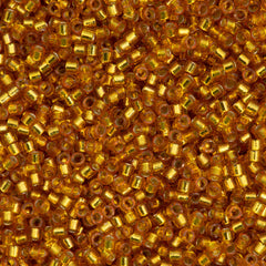 Miyuki Delica Seed Bead 11/0 Duracoat Dyed Silver Lined Yellow Gold 2-inch Tube DB2157