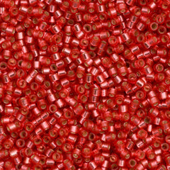 25g Miyuki Delica Seed Bead 11/0 Duracoat Dyed Silver Lined Light Cranberry DB2159