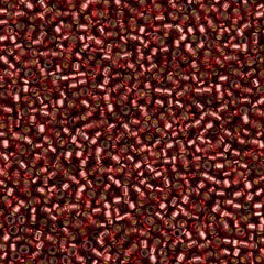 25g Miyuki Delica Seed Bead 11/0 Duracoat Dyed Silver Lined Magenta DB2160