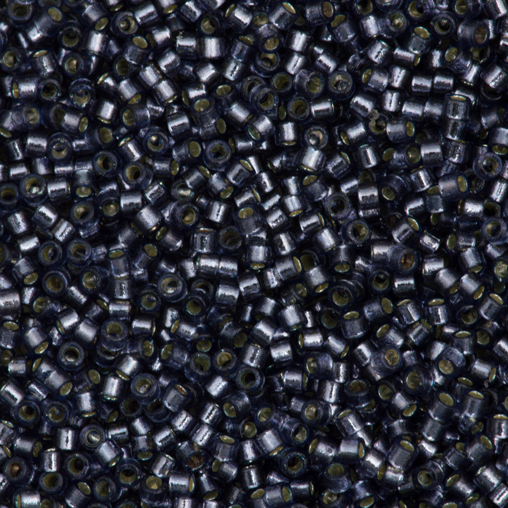 Miyuki Delica Seed Bead 11/0 Duracoat Dyed Silver Lined Prussian Blue 2-inch Tube DB2167