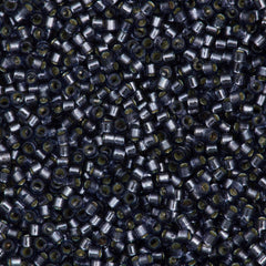25g Miyuki Delica Seed Bead 11/0 Duracoat Dyed Silver Lined Prussian Blue DB2167