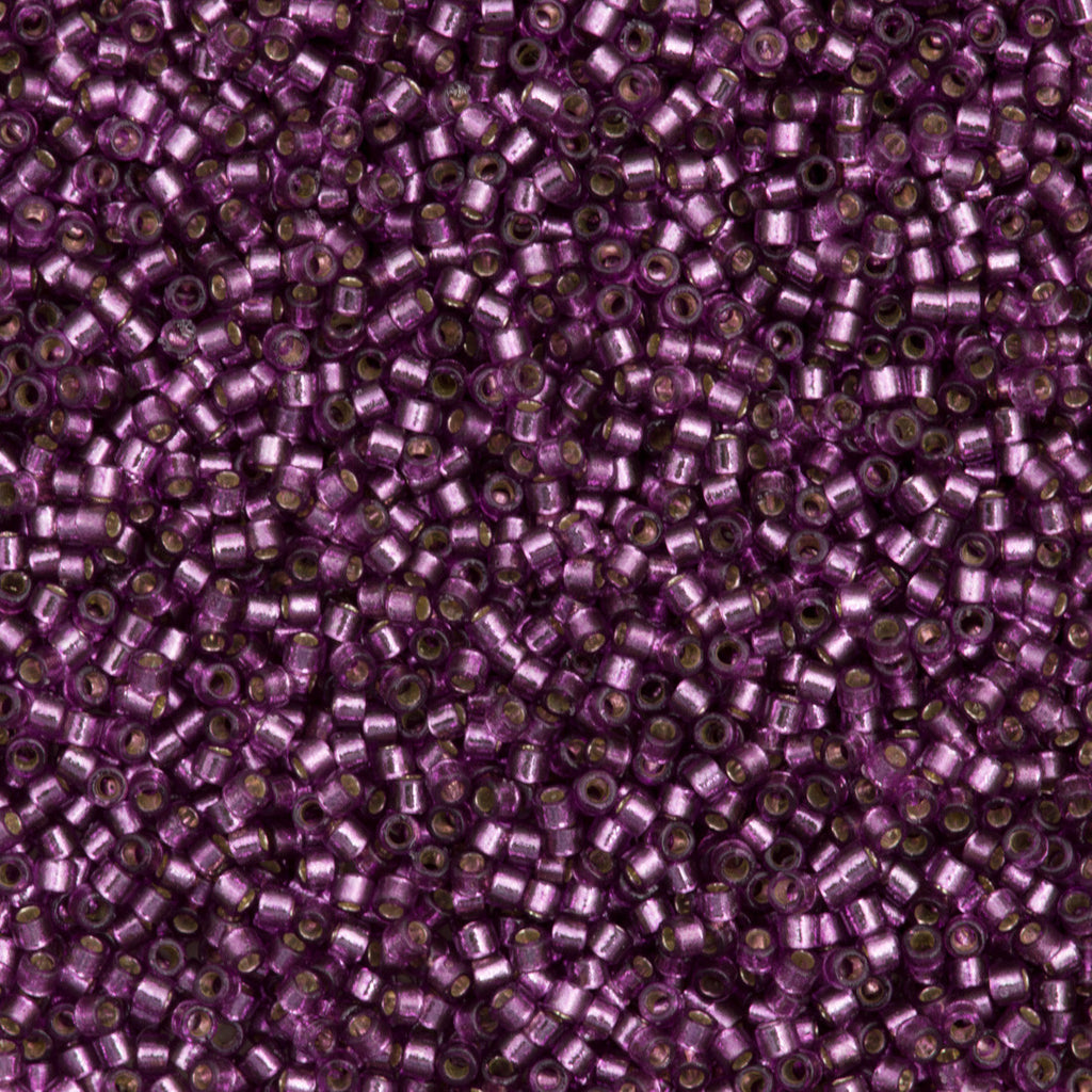 Miyuki Delica Seed Bead 11/0 Duracoat Dyed Silver Lined  Lilac 2-inch Tube DB2169