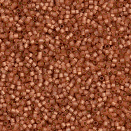 Miyuki Delica Seed Bead 11/0 Duracoat Dyed Semi-Matte Silver Lined Rose Copper 2-inch Tube DB2172