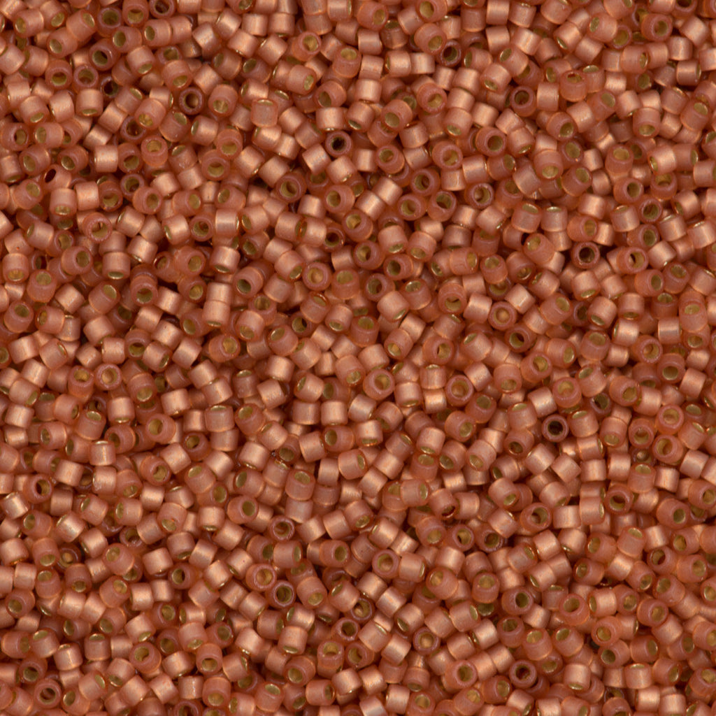 Miyuki Delica Seed Bead 11/0 Duracoat Dyed Semi-Matte Silver Lined Rose Copper 7g Tube DB2172