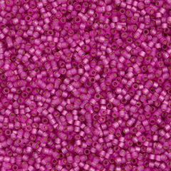 Miyuki Delica Seed Bead 11/0 Duracoat Dyed Semi-Matte Silver Lined Pink Parfait 2-inch Tube DB2174