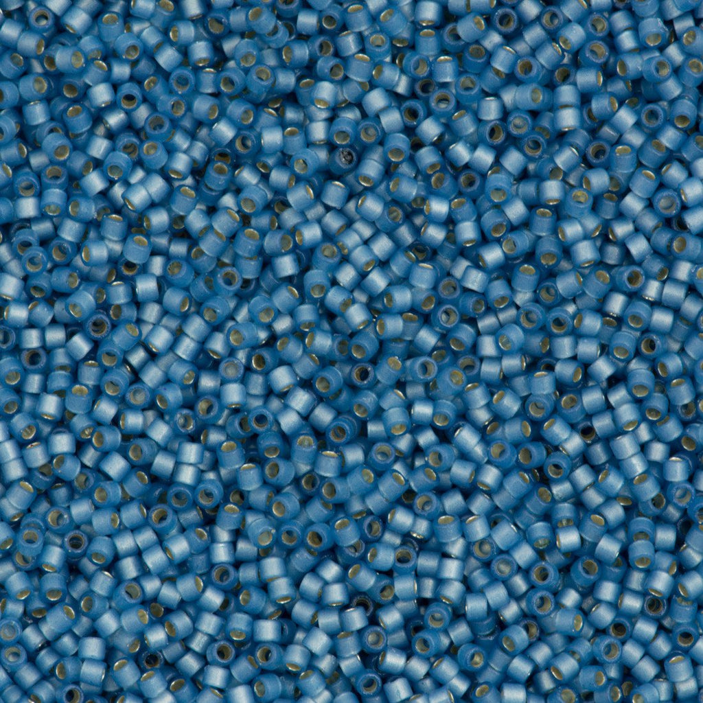 25g Miyuki Delica Seed Bead 11/0 Duracoat Dyed Semi-Matte Silver Lined Light Bayberry DB2176