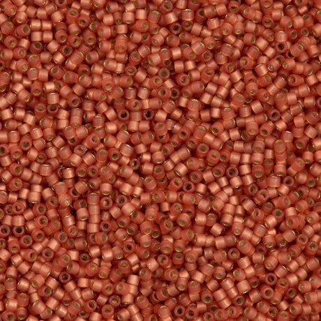 Miyuki Delica Seed Bead 11/0 Duracoat Dyed Semi-Matte Silver Lined Papaya 2-inch Tube DB2178