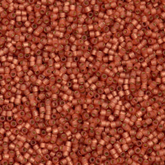 25g Miyuki Delica Seed Bead 11/0 Duracoat Dyed Semi-Matte Silver Lined Papaya DB2178