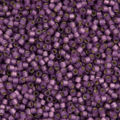 25g Miyuki Delica Seed Bead 11/0 Duracoat Dyed Semi-Matte Silver Lined Lilac DB2182