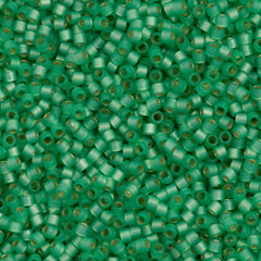Miyuki Delica Seed Bead 11/0 Duracoat Dyed Semi-Matte Silver Lined Spearmint 7g Tube DB2188