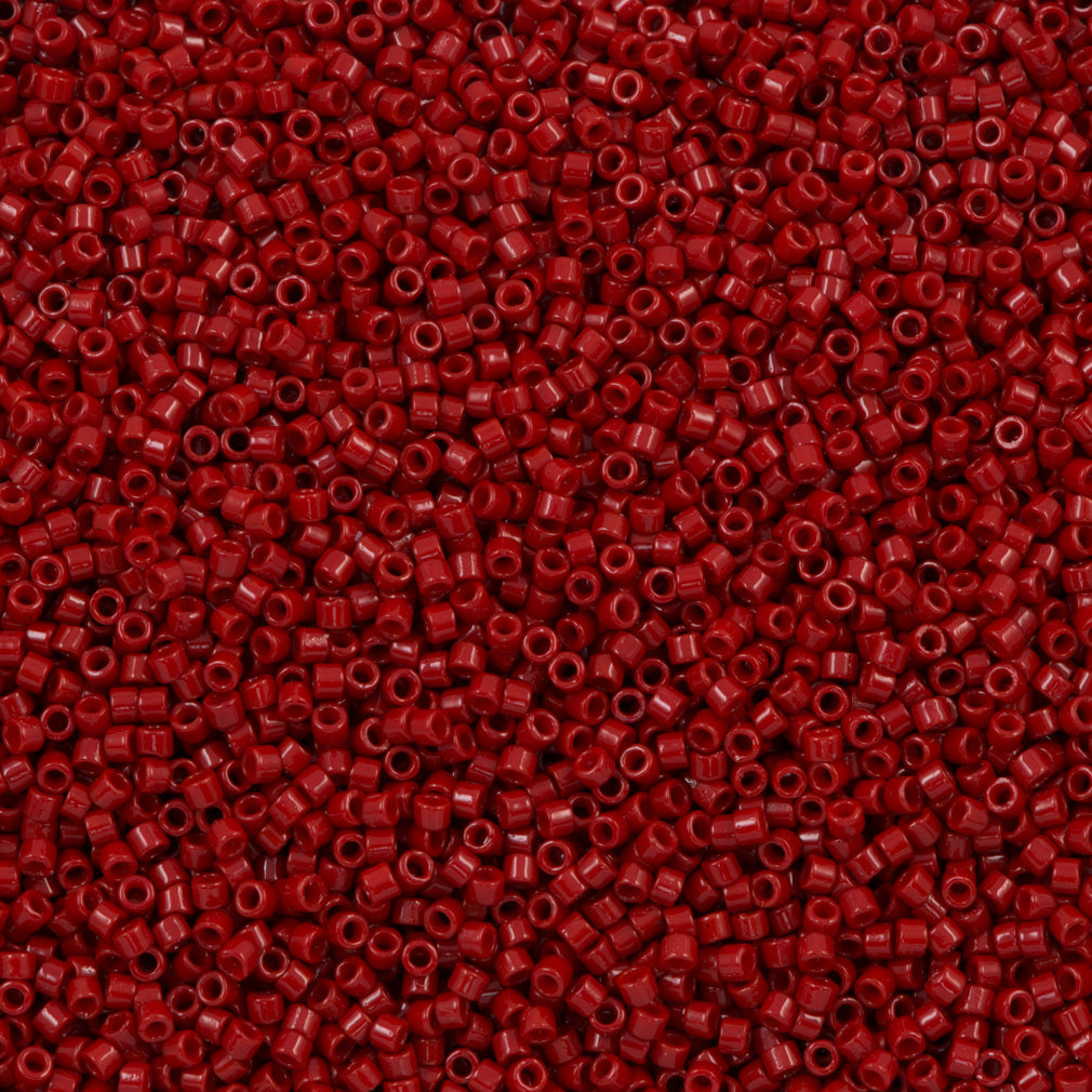 25g Miyuki Delica Seed Bead 11/0 Duracoat Opaque Barn Red DB2354