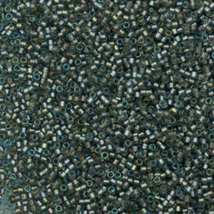 25g Miyuki Delica seed bead 11/0 Fancy Inside Dyed Blue Silver DB2379