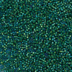 25g Miyuki Delica seed bead 11/0 Fancy Inside Dyed Aqua Green DB2381