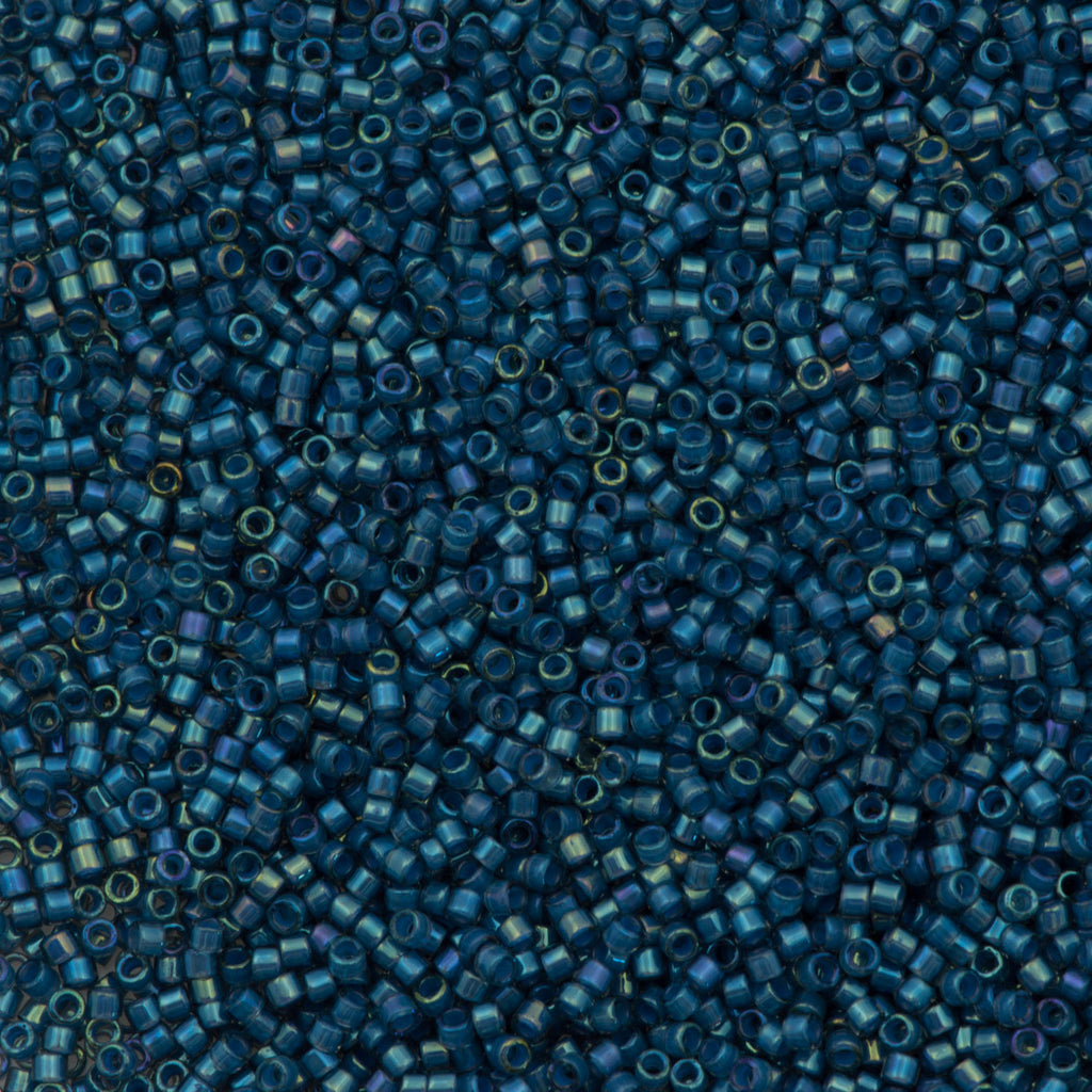 Miyuki Delica Seed Bead 11/0 Fancy Inside Dyed Teal Dark Blue 2-inch Tube DB2384